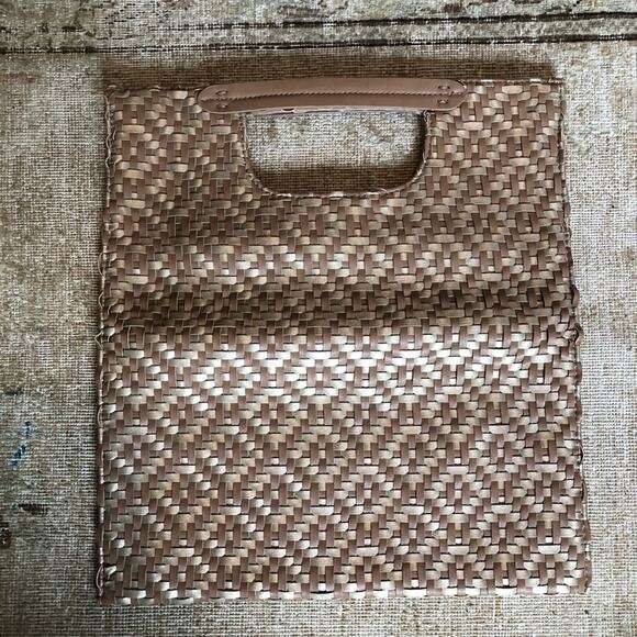 Like New Anthropologie Cara Woven Fold Over Clutch Handbag - Picture 10 of 12